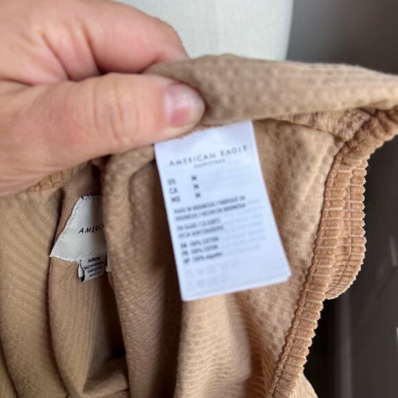 American Eagle Corduroy Tan Brown Lightweight Cropped Jacket Size M - Picture 7 of 7